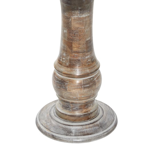 18" Gray Rustic Mango Wood Accent Table